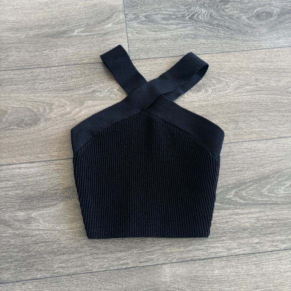 Aritzia Babaton Sculpt Knit Criss Cross Cropped Tank - Picture 3 of 9